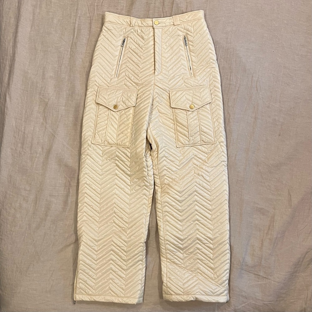 $2450 Gucci GG Logo Quilted Nylon Padded Cargo Pants